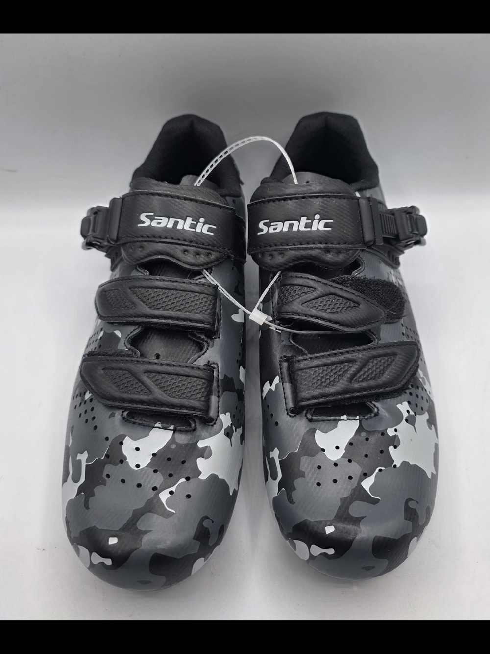 Santic Men's Size 8 Black & Gray Camo Cycling Shoes